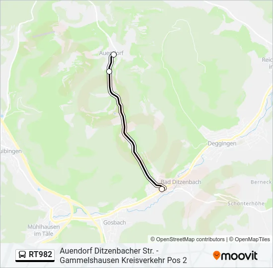 RT982 Bus Line Map