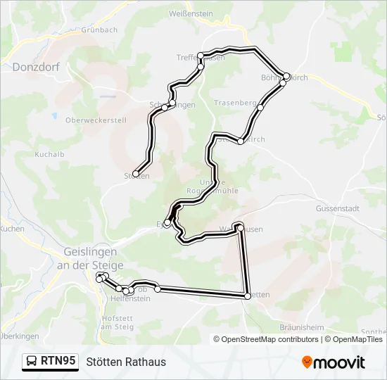 RTN95 Bus Line Map