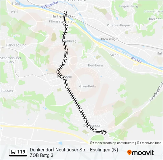 119 Bus Line Map