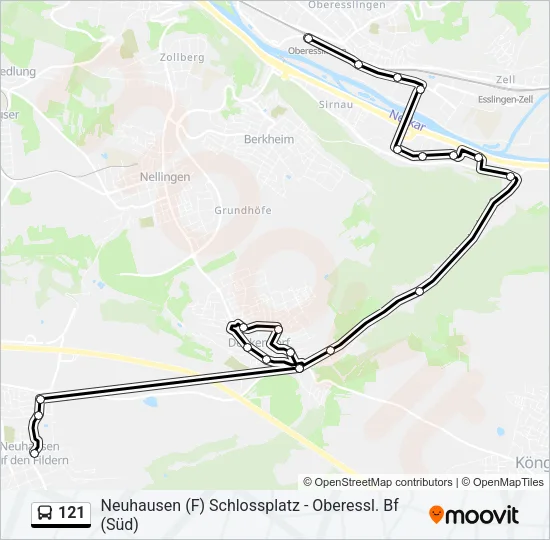 121 Bus Line Map