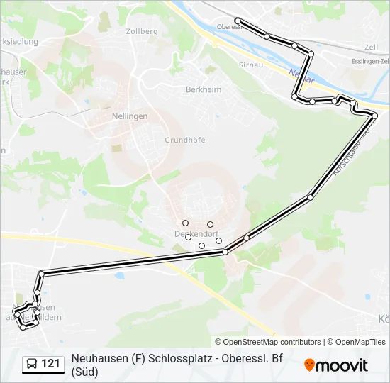 121 Bus Line Map