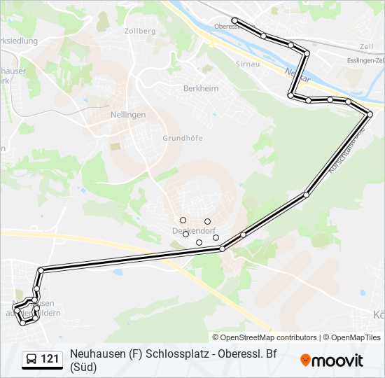 Автобус 121: карта маршрута