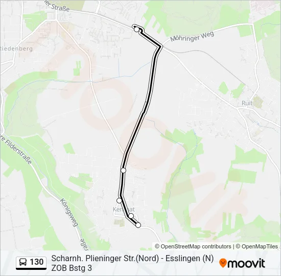 130 Bus Line Map