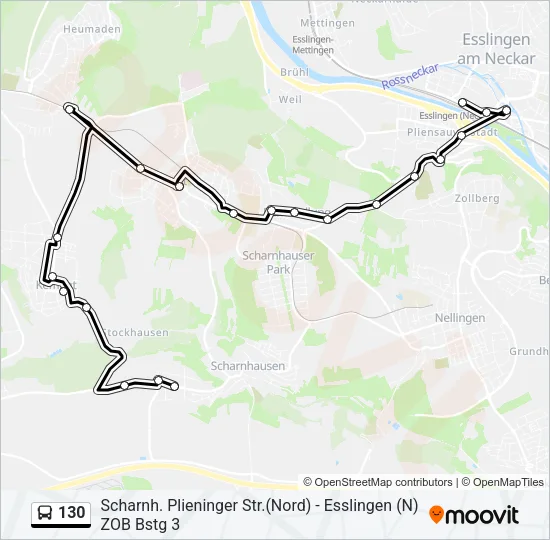 130 Bus Line Map