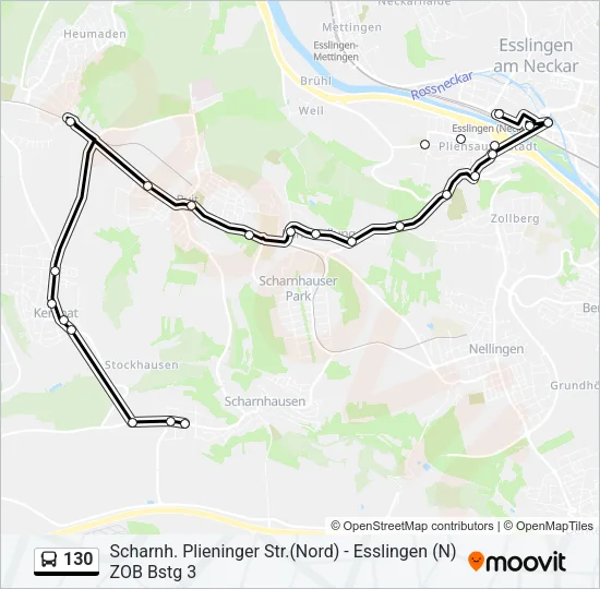 130 Bus Line Map