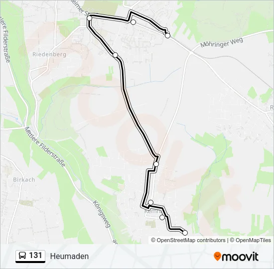 131 Bus Line Map