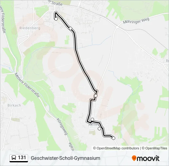 131 Bus Line Map