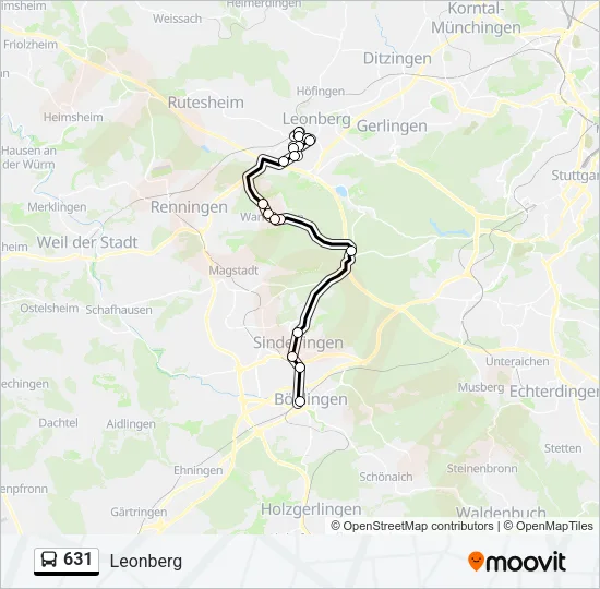 631 Bus Line Map