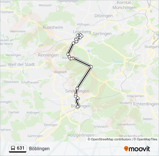 631 Bus Line Map
