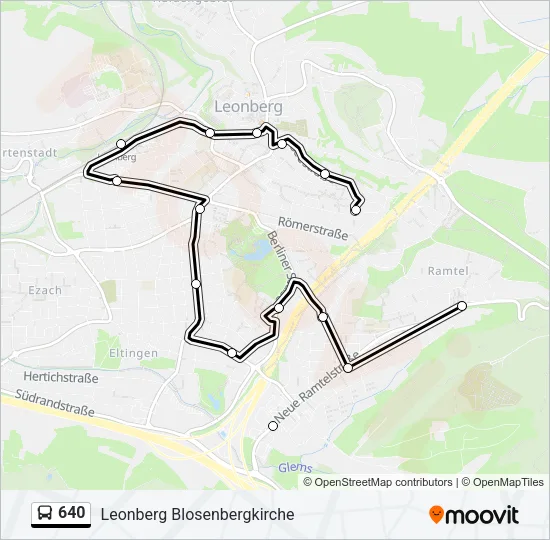 640 Bus Line Map