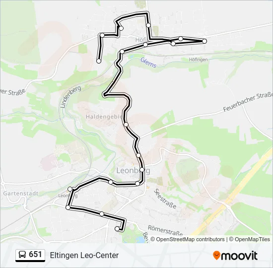 651 Bus Line Map