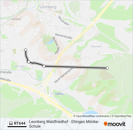 RT644 Bus Line Map