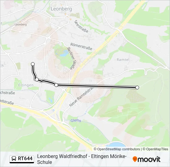 RT644 Bus Line Map