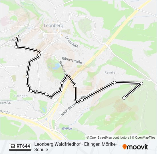 RT644 Bus Line Map