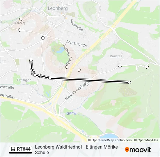 RT644 Bus Line Map