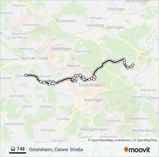 748 Bus Line Map