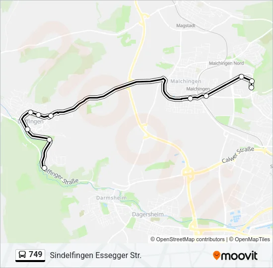 749 Bus Line Map