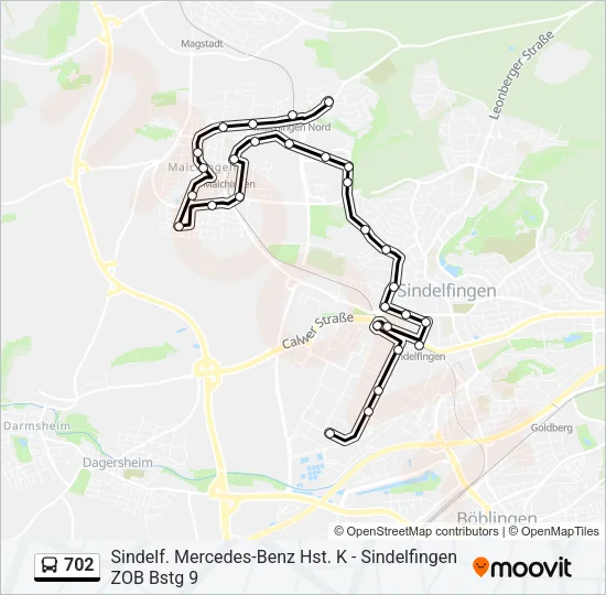 702 Bus Line Map