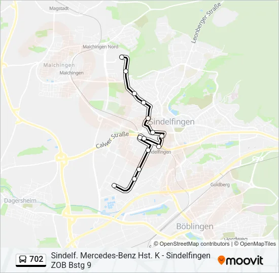 702 Bus Line Map