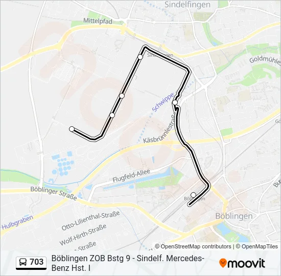 703 Bus Line Map