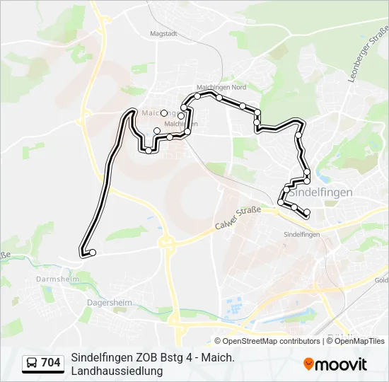 704 Bus Line Map