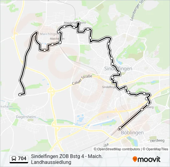 704 Bus Line Map