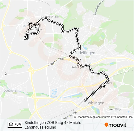 704 Bus Line Map