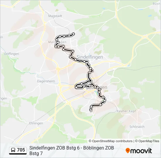 705 Bus Line Map
