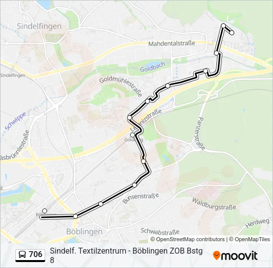 706 Bus Line Map