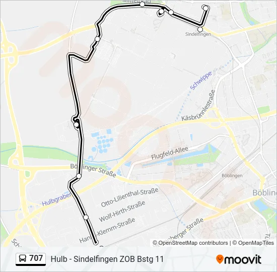 707 Bus Line Map