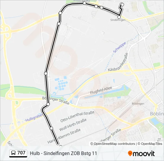 707 Bus Line Map