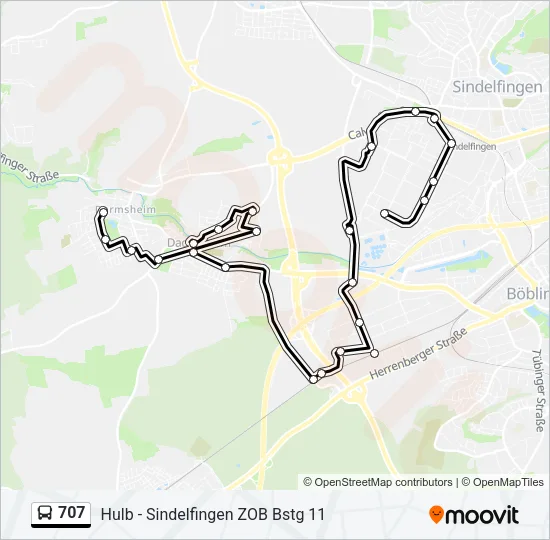 707 Bus Line Map