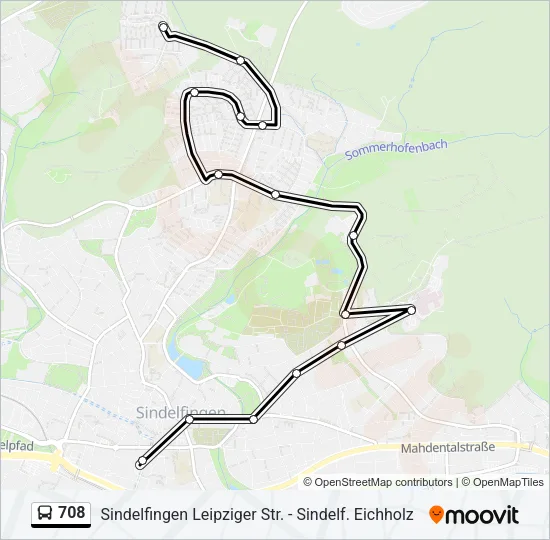 708 Bus Line Map