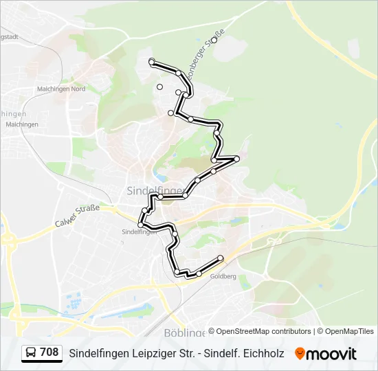 708 Bus Line Map