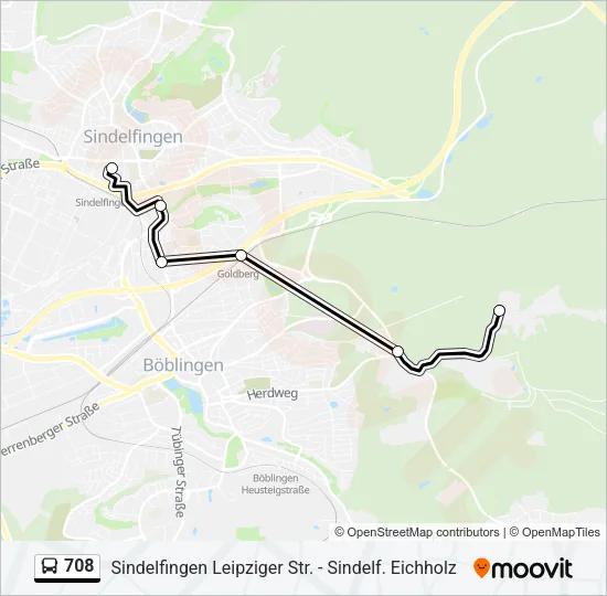 708 Bus Line Map
