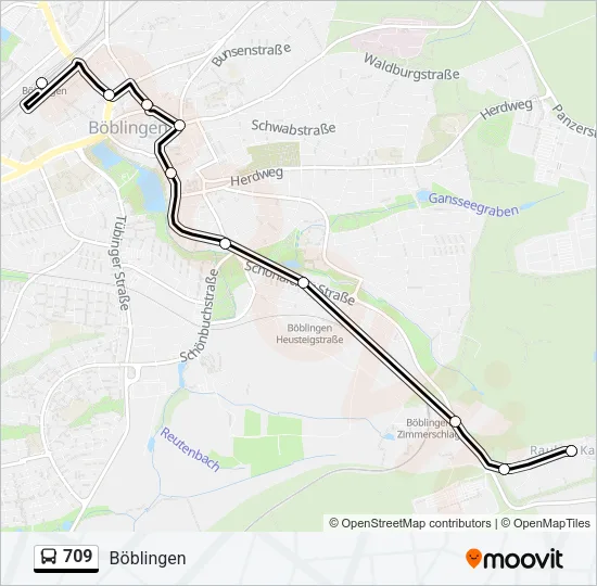 709 Bus Line Map
