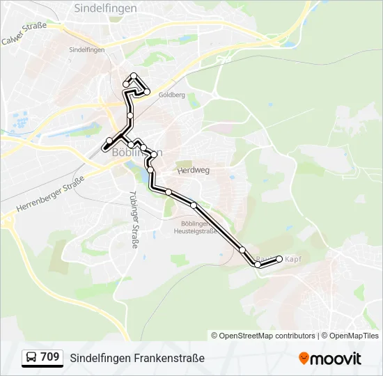 709 Bus Line Map