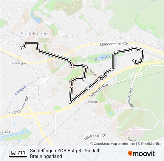 711 Bus Line Map