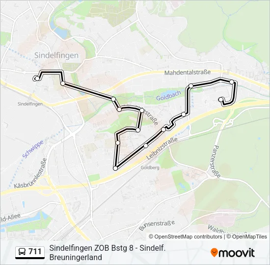 711 Bus Line Map