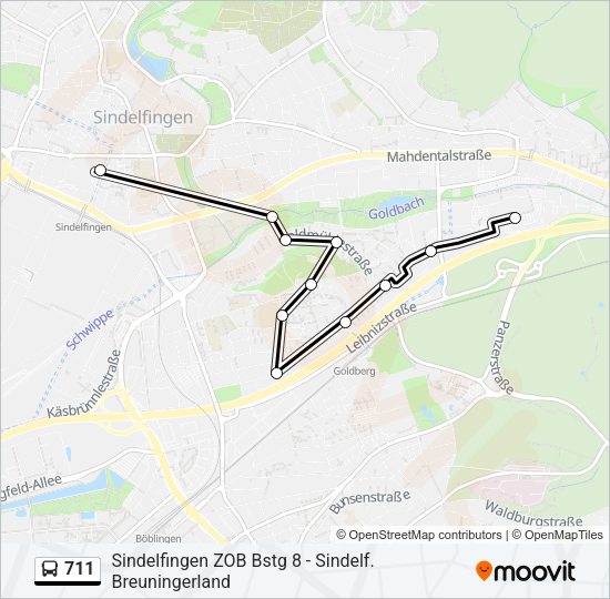 711 Bus Line Map