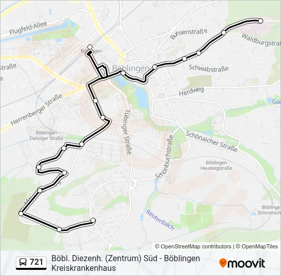 721 Bus Line Map