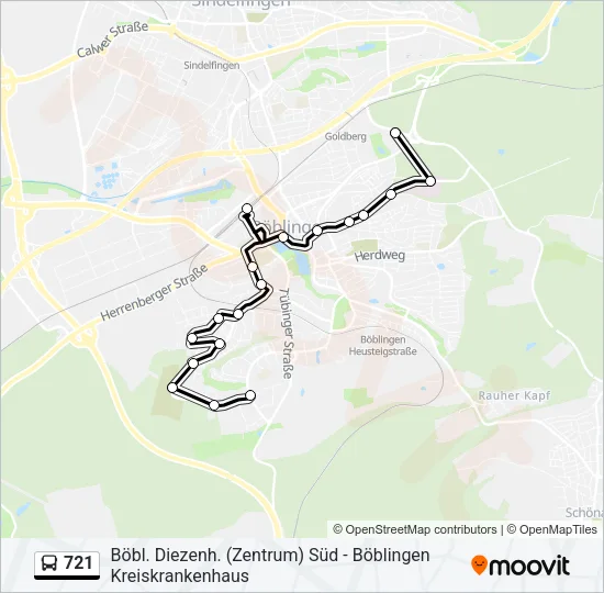 721 Bus Line Map