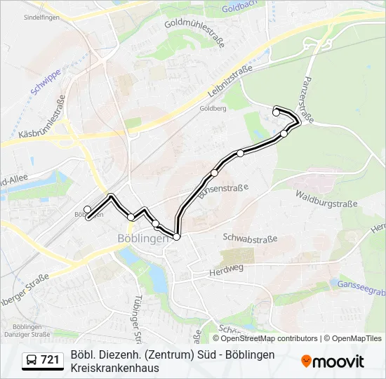 721 Bus Line Map