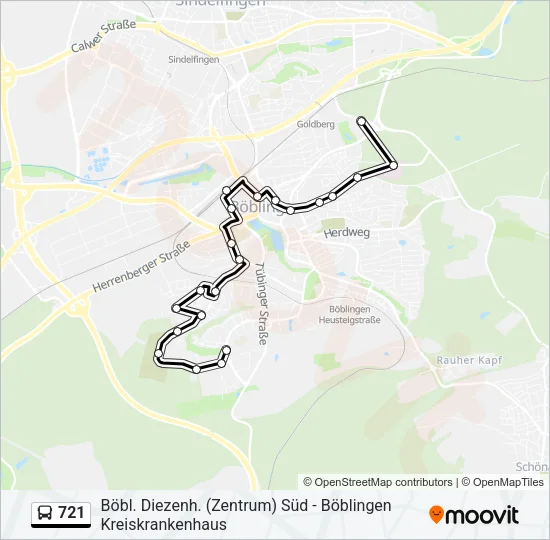 721 Bus Line Map