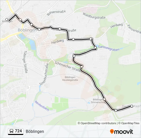 724 Bus Line Map