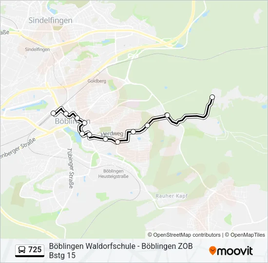 725 Bus Line Map