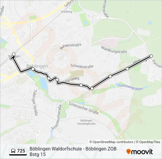 725 Bus Line Map