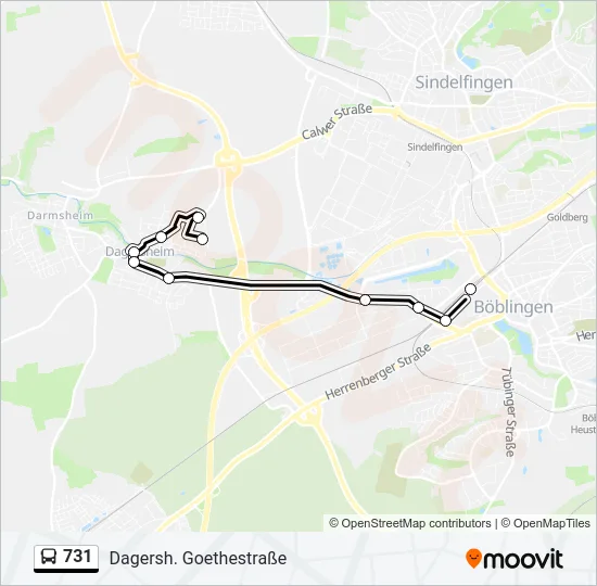 731 Bus Line Map