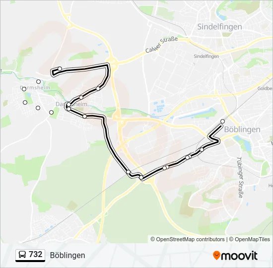 732 Bus Line Map