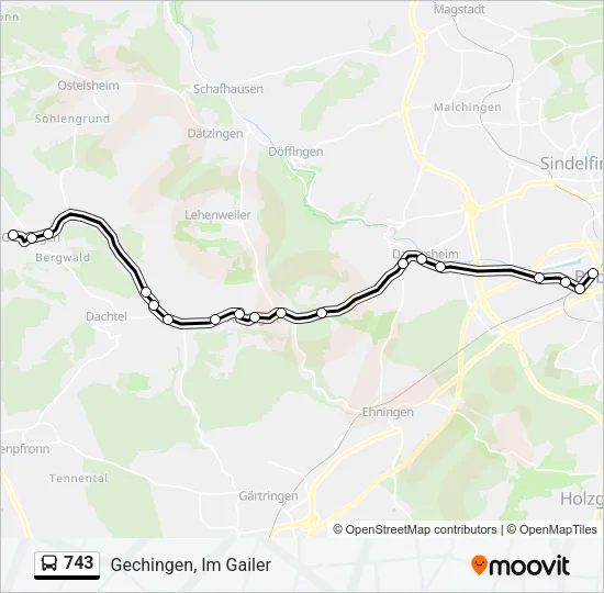 743 Bus Line Map